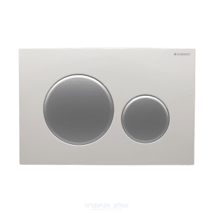 לחצן לניאגרה סמויה גבריט Geberit סיגמה Sigma20 לבן עם עיגולים מט כסוף